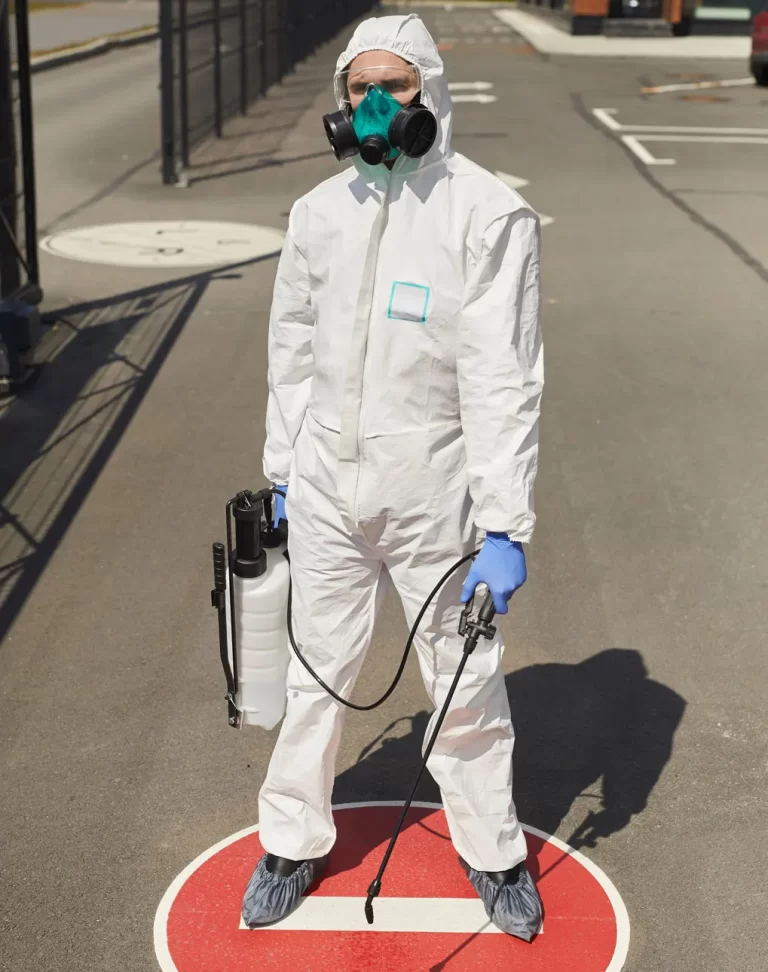Man with pesticide sprayer